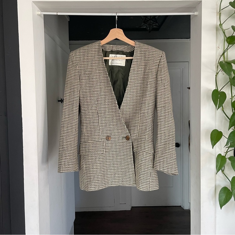 Vintage Jaeger Blazer Eighties Office Small Green Tan